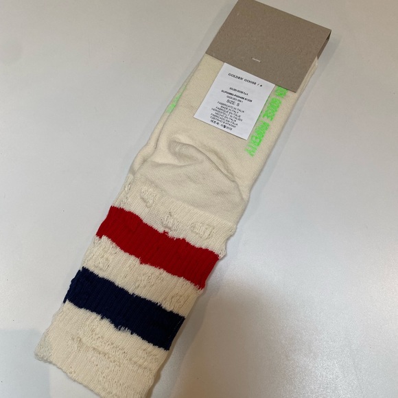 Golden Goose Two-Tone Distressed Sock sz Small New with Tag - Picture 2 of 4